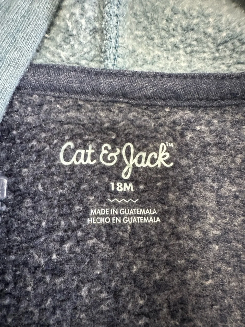 Cat & Jack Navy and Light Blue Zip-Up Hoodie
